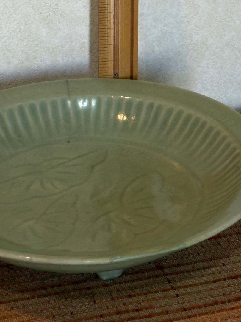 古伊万里　初期青磁皿　三つ足　江戸初期 古美術　骨董
