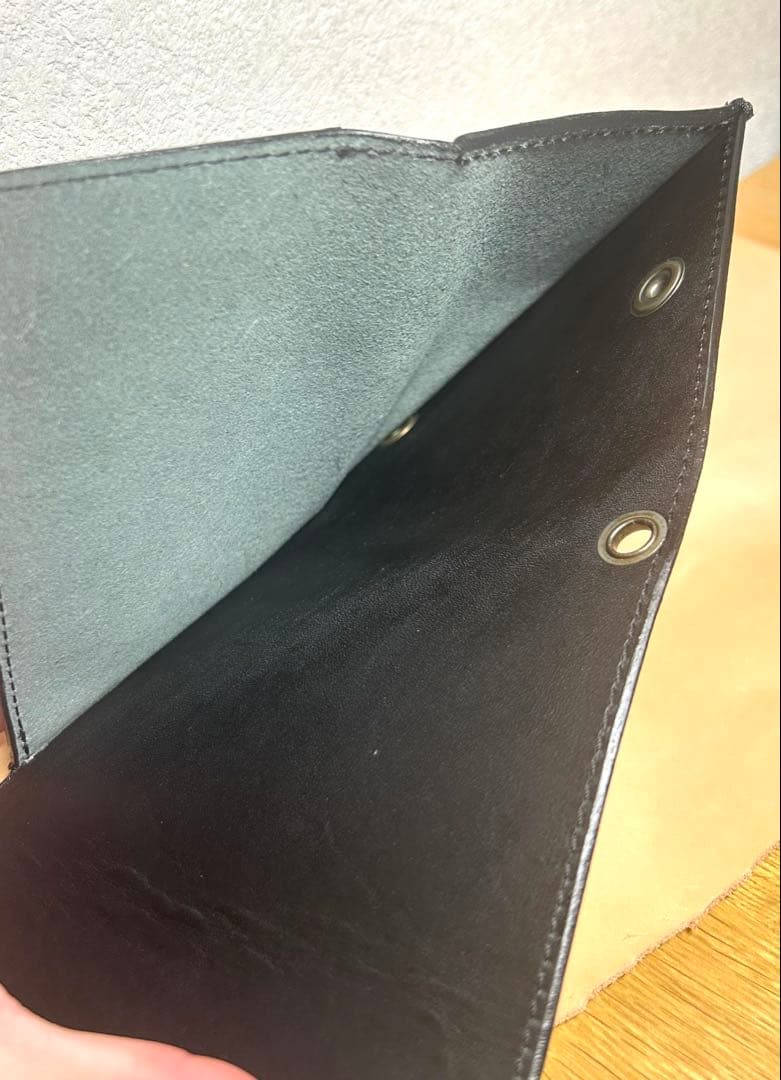 トラッカーウォレット　三つ折り財布　牛革　姫路レザー　コンパクト財布