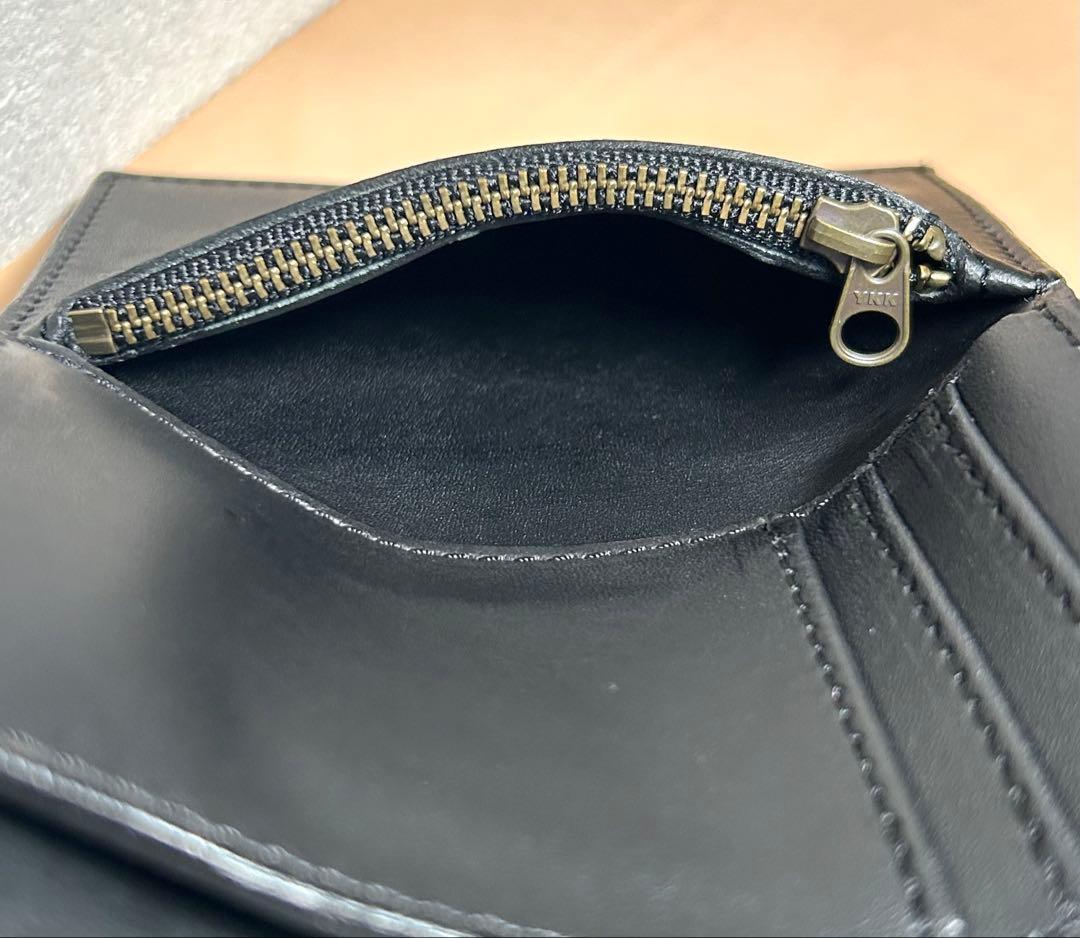 トラッカーウォレット　三つ折り財布　牛革　姫路レザー　コンパクト財布