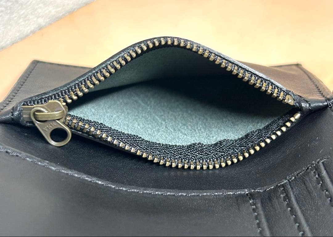 トラッカーウォレット　三つ折り財布　牛革　姫路レザー　コンパクト財布