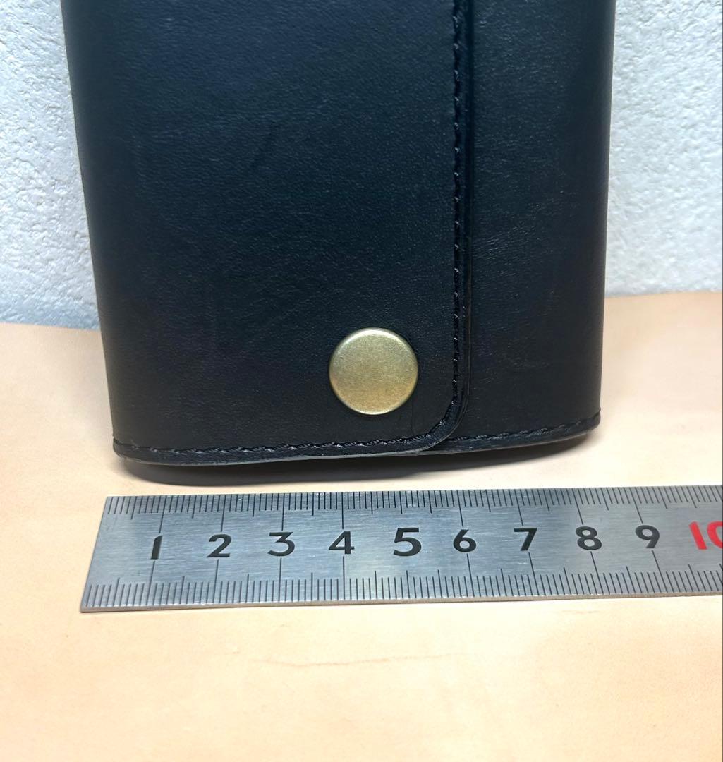 トラッカーウォレット　三つ折り財布　牛革　姫路レザー　コンパクト財布