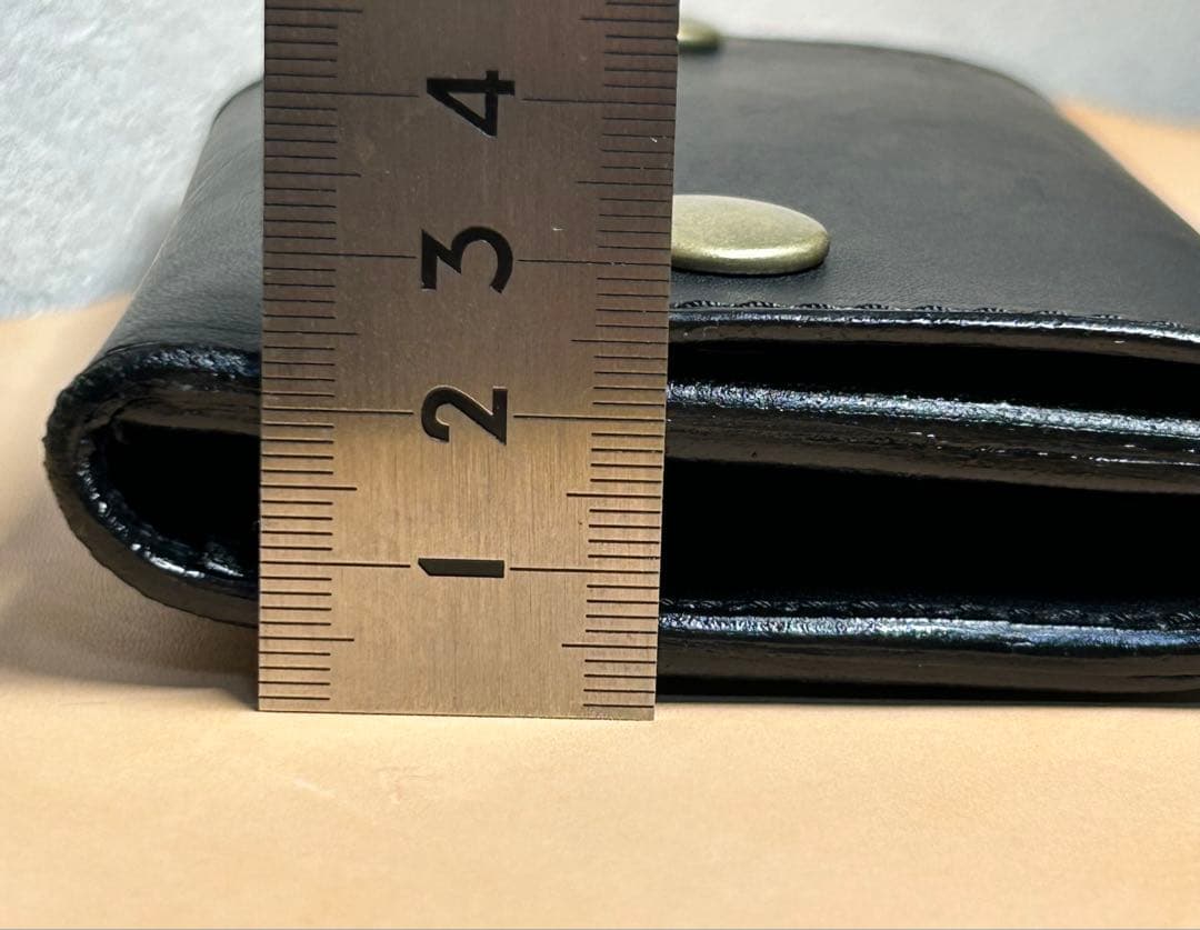トラッカーウォレット　三つ折り財布　牛革　姫路レザー　コンパクト財布