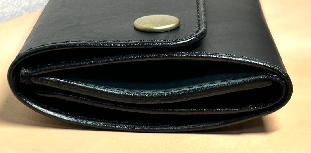 トラッカーウォレット　三つ折り財布　牛革　姫路レザー　コンパクト財布