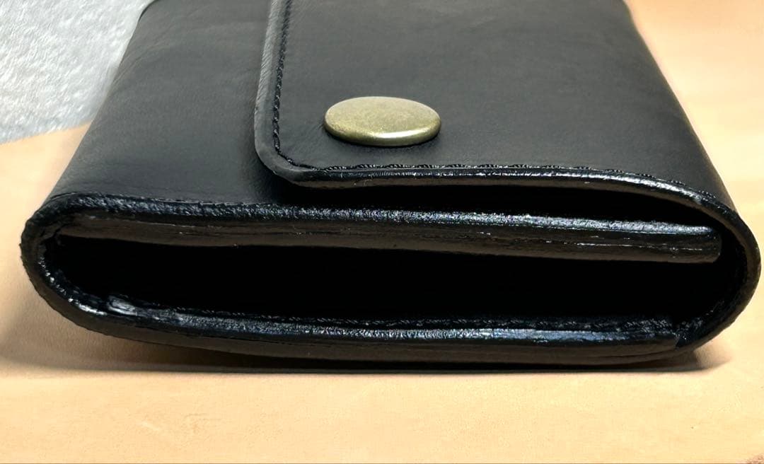 トラッカーウォレット　三つ折り財布　牛革　姫路レザー　コンパクト財布