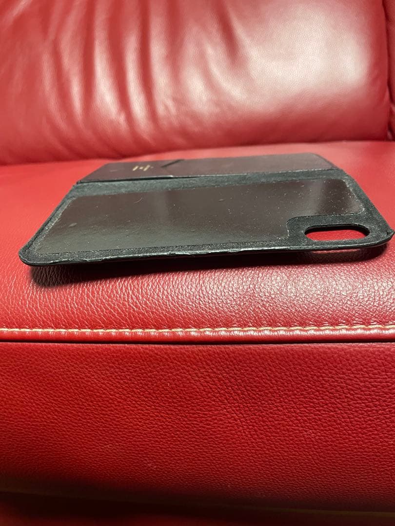 iPhoneⅩ MAX ルイヴィトン　ブラックレザー手帳型ケース