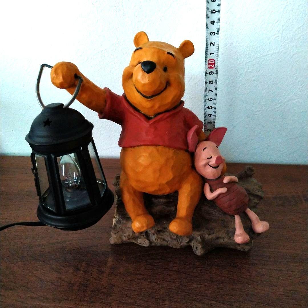 くまのプーさんとピグレット ランタン風　置物　ランプ　照明 白熱灯照明器具