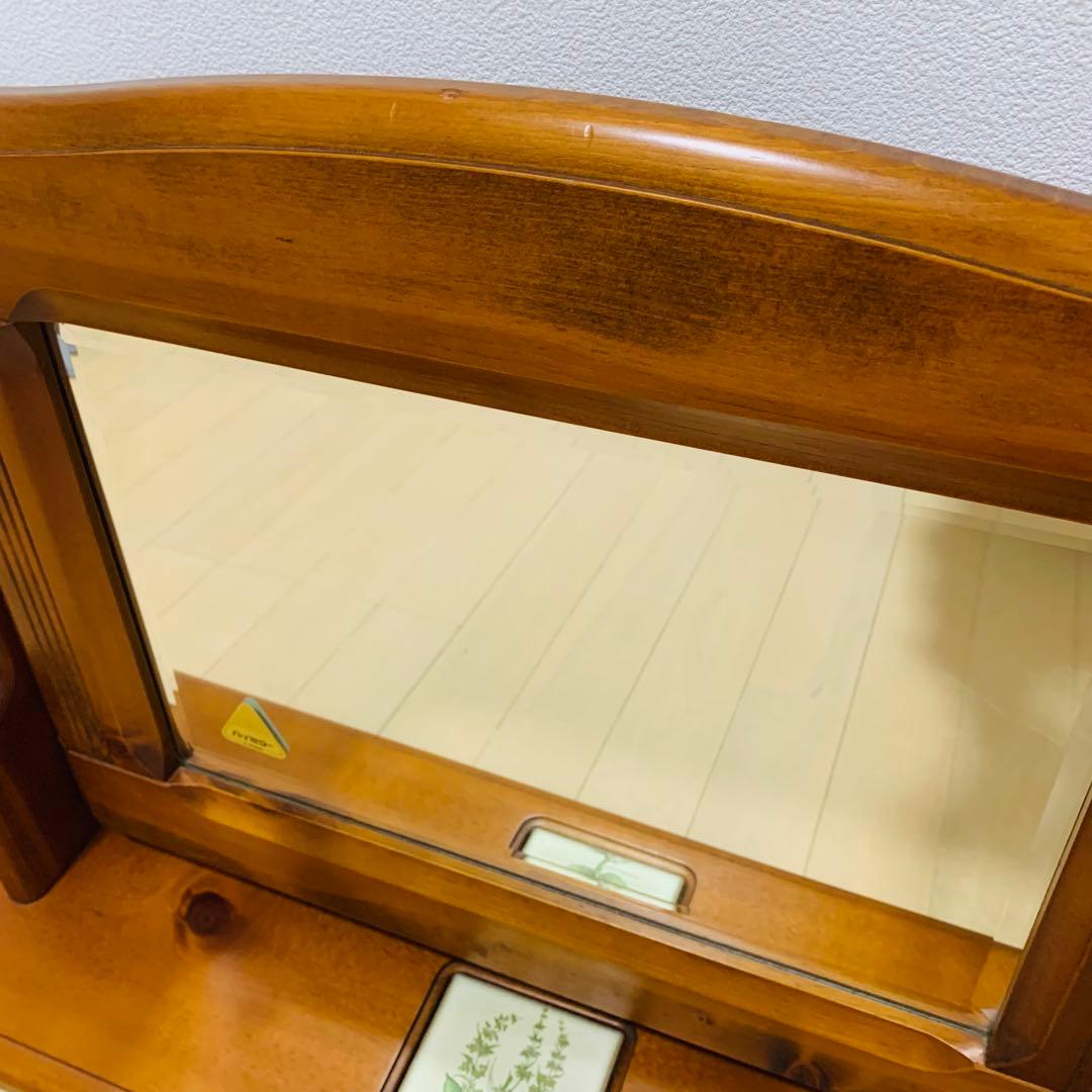 日本板硝子 ハイミラー 卓上大型ミラー アンティーク 木枠 古道具