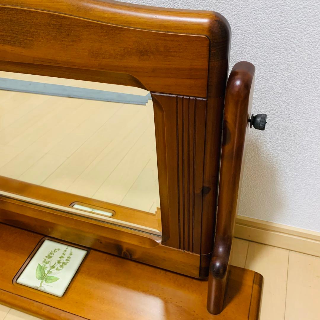 日本板硝子 ハイミラー 卓上大型ミラー アンティーク 木枠 古道具