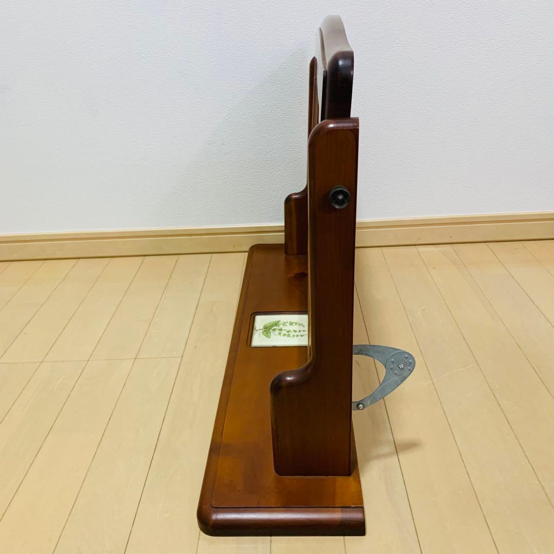 日本板硝子 ハイミラー 卓上大型ミラー アンティーク 木枠 古道具