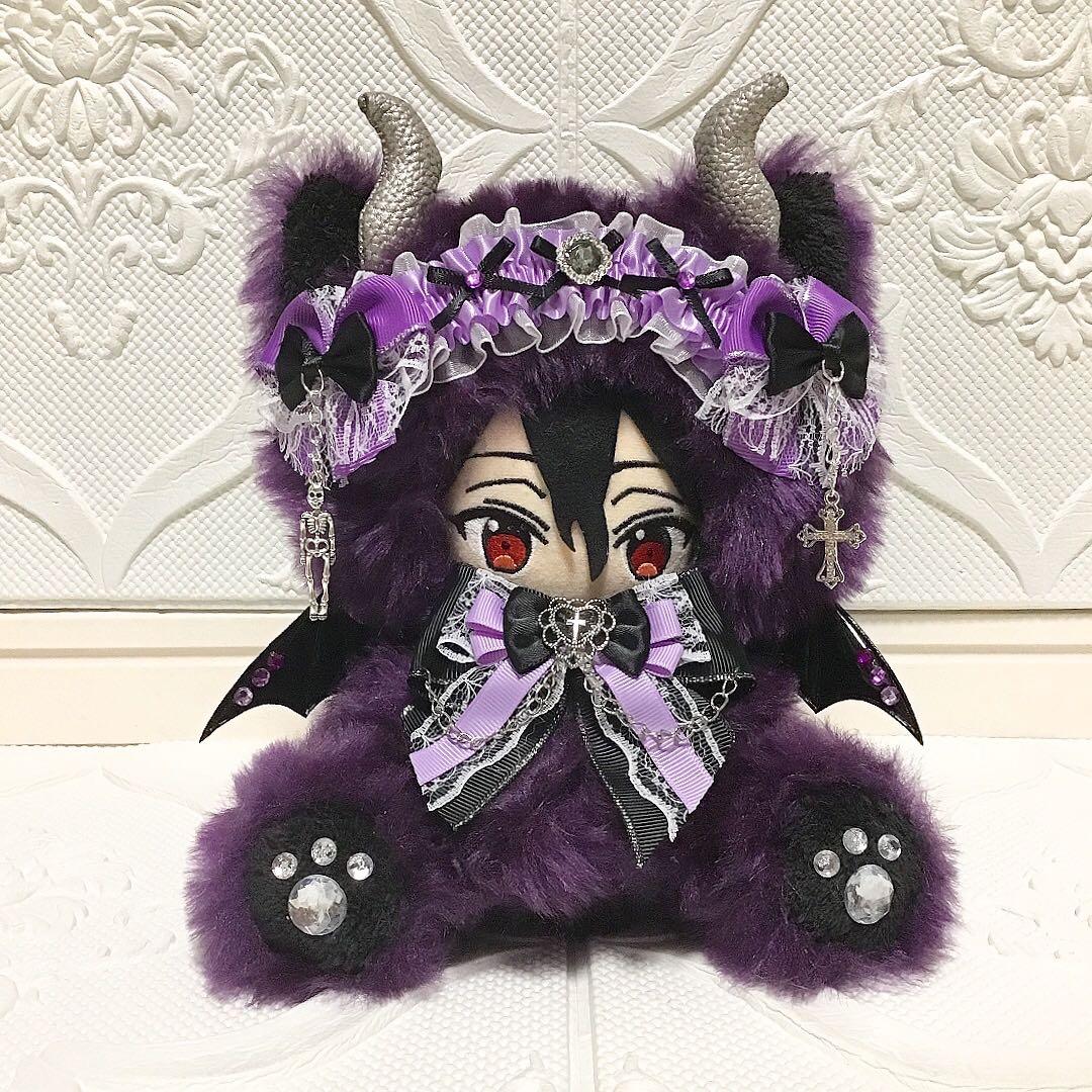 【53】おすわり　ぬい服　16cm 着ぐるみ　ねこ　紫　死神デビル　あんスタ