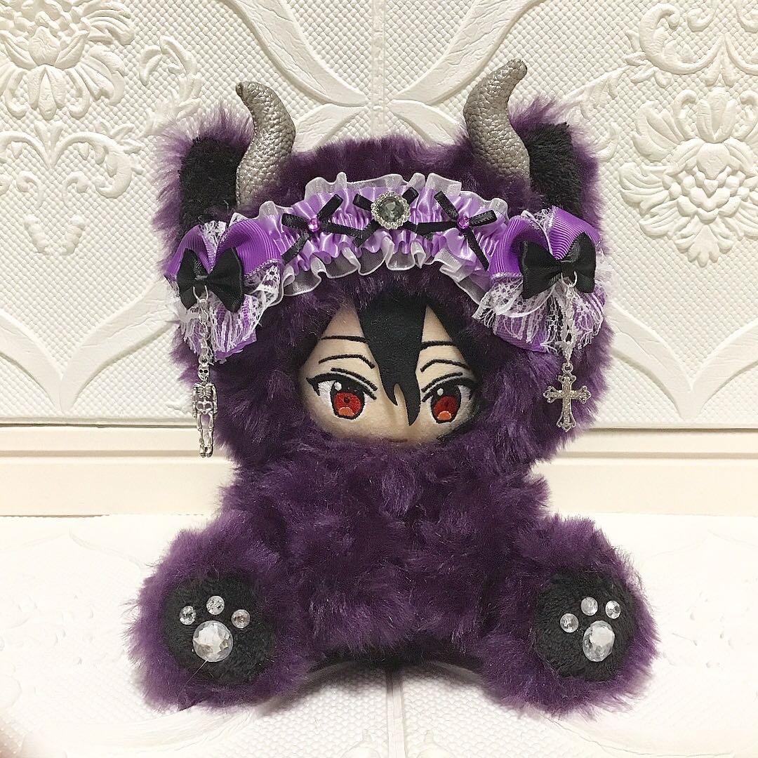 【53】おすわり　ぬい服　16cm 着ぐるみ　ねこ　紫　死神デビル　あんスタ