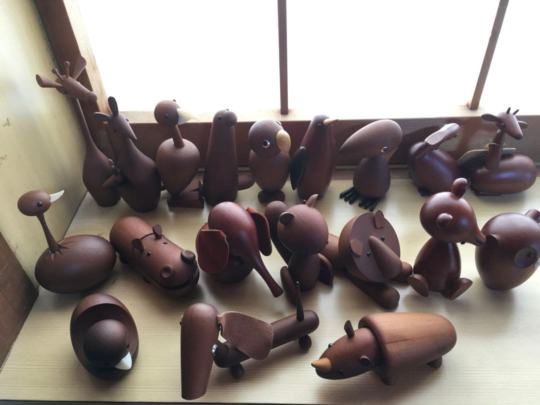 ロイヤルペット⚫︎木製動物置物 19体セット⚫︎昭和レトロ