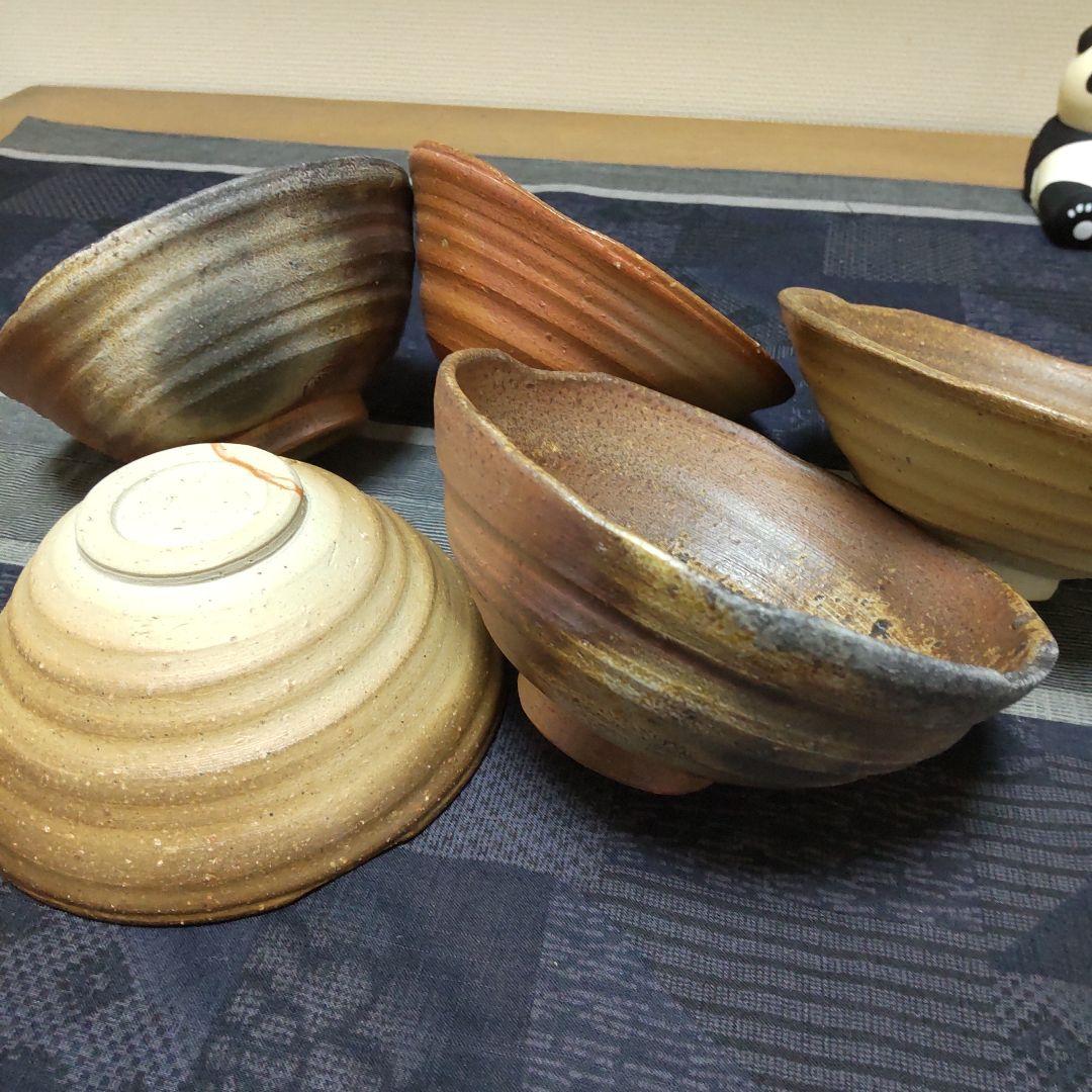 茶碗 5ケ 備前焼 100