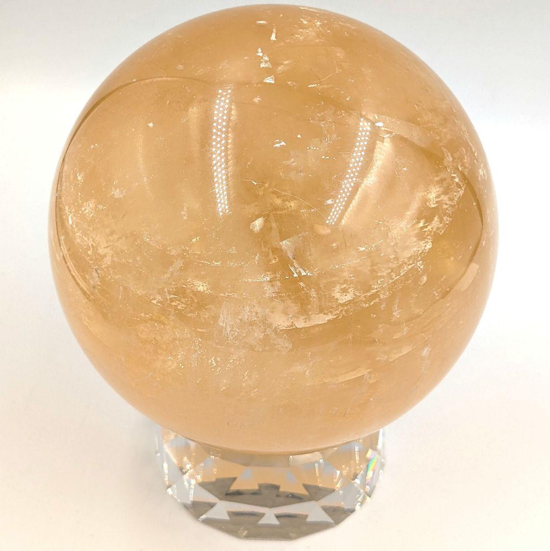 【鑑別書付】天然氷洲石 天然古代黄金大宝珠 約5.1kg 水晶台座付 銀座大幸堂