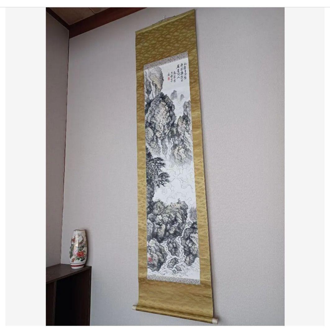 肉筆 稲垣錦荘 錦箒庵画 漢詩 禅 レア 掛け軸 和室 インテリア