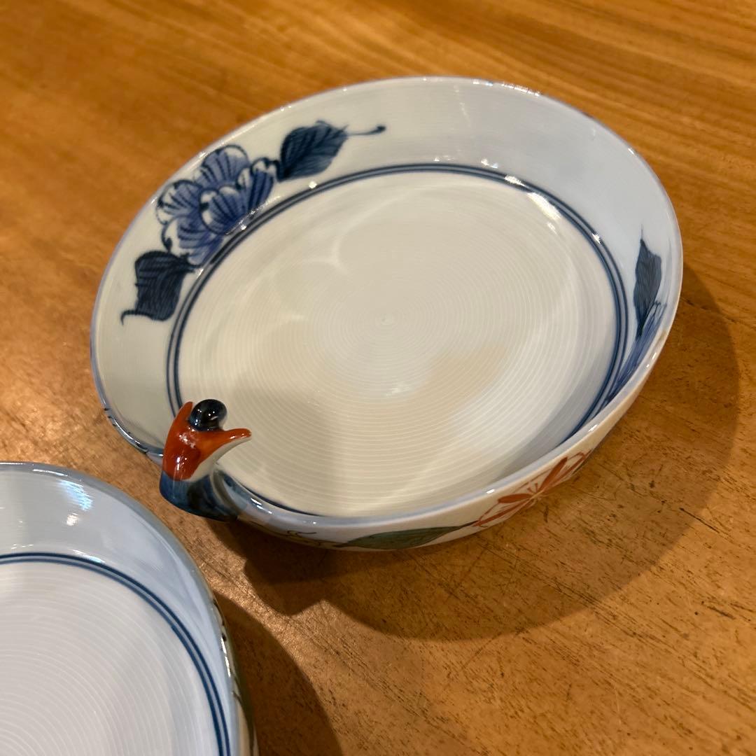 波佐見焼　林九郎窯　一閑人　絵変わり　平鉢　二枚　希少