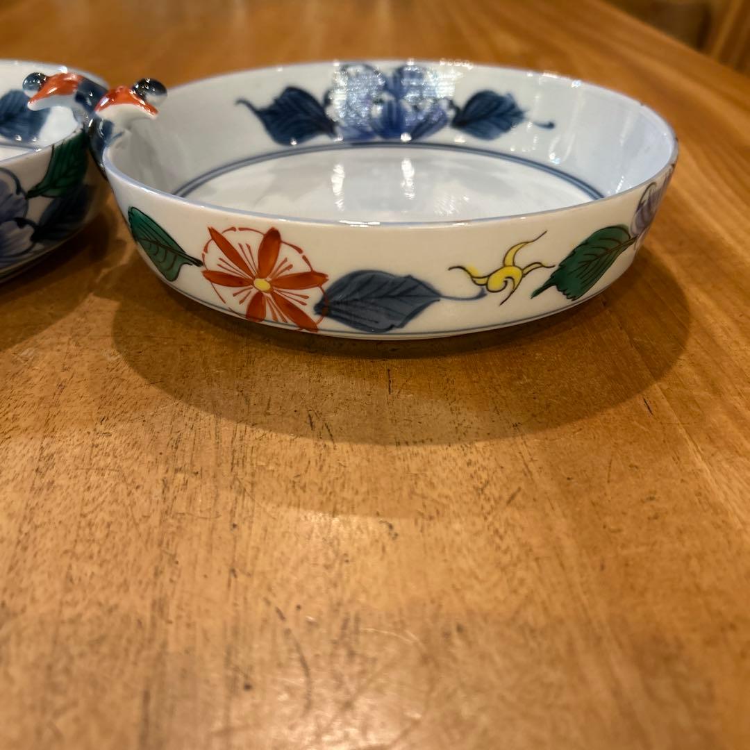 波佐見焼　林九郎窯　一閑人　絵変わり　平鉢　二枚　希少