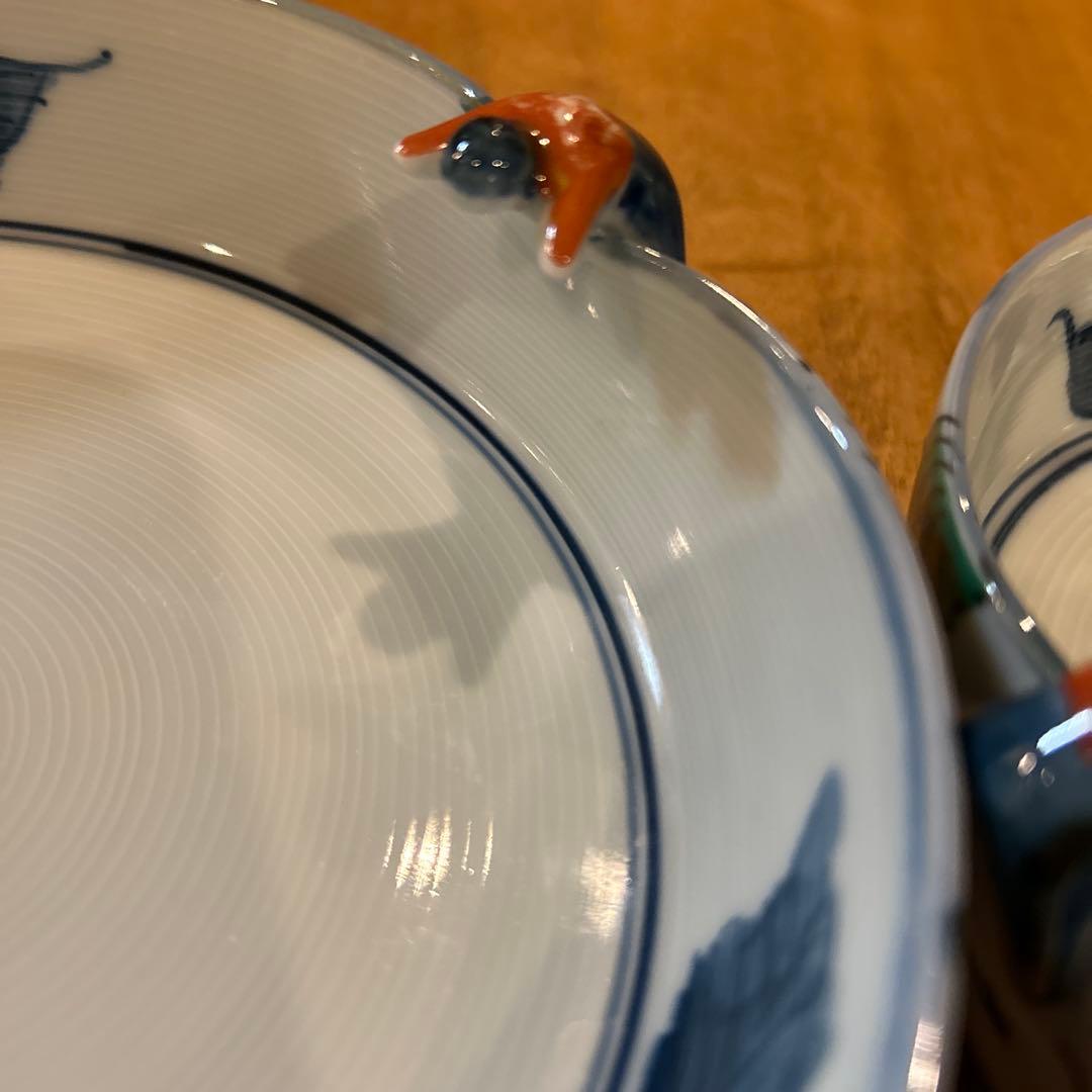 波佐見焼　林九郎窯　一閑人　絵変わり　平鉢　二枚　希少