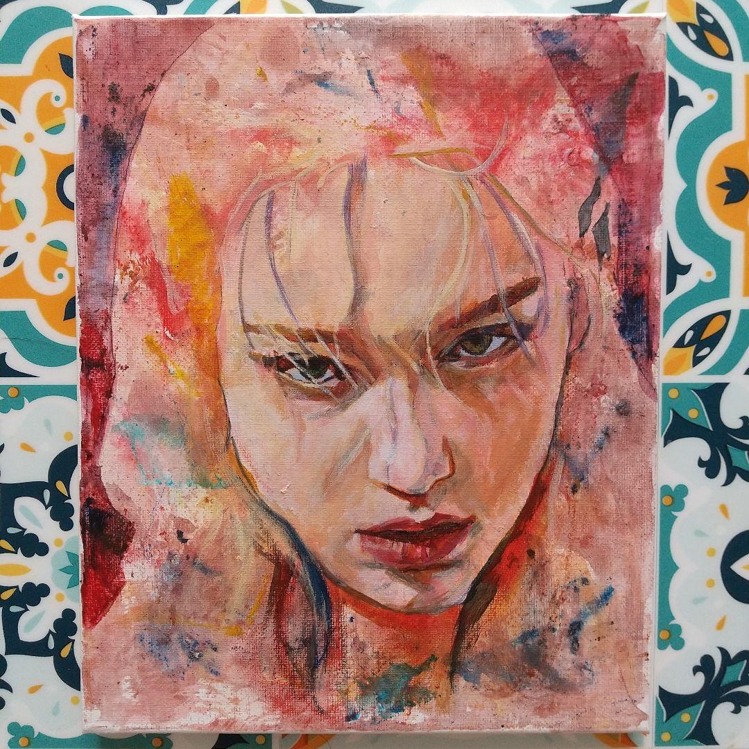 人物画#38 女性の肖像 アクリル画 3号