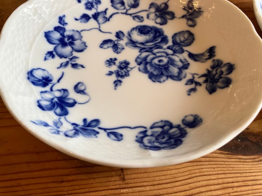 ジノリ　ベッキオブルーローズ　19ラウンドプレート×2