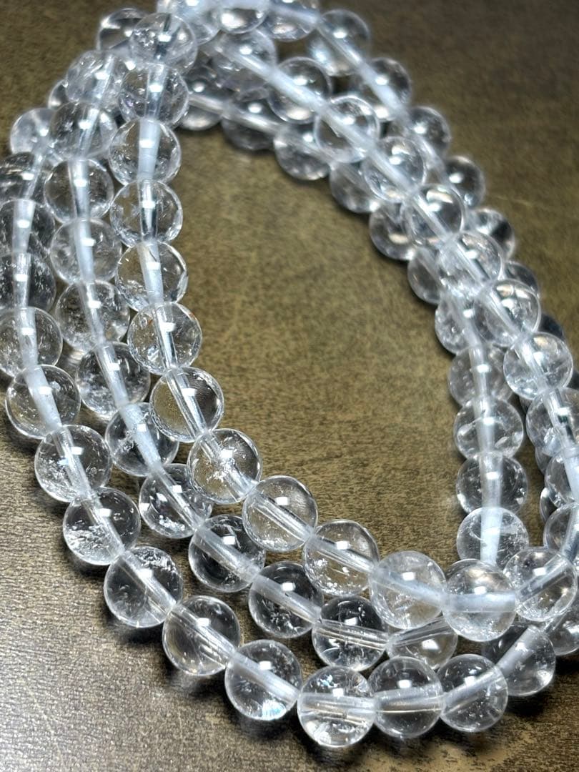 ブラジル産　レムリアンシードクォーツ6.6〜6.8㎜3連ブレス（新品未使用）虹