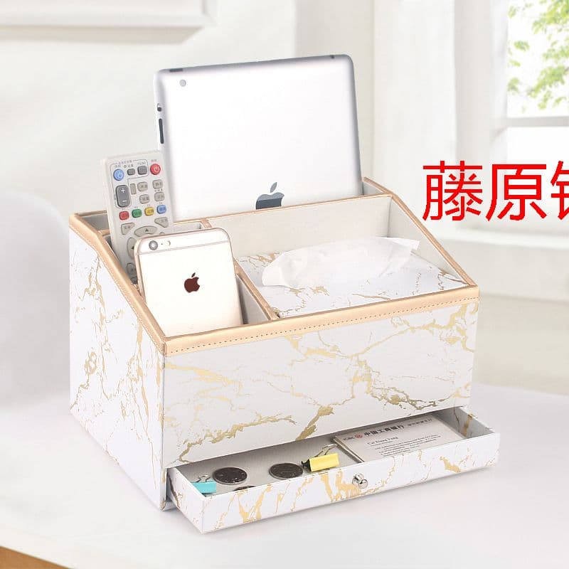 卓上収納ボックス　レザー　引き出し　コンパクト　ティッシュボックス　持ち運びo