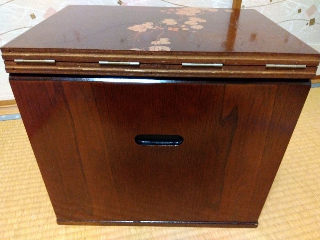 文机　折りたたみ　天板模様あり　アンティーク　昭和レトロ