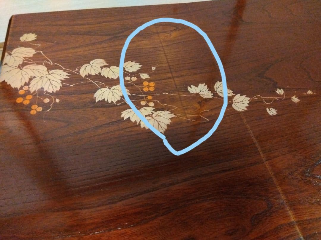 文机　折りたたみ　天板模様あり　アンティーク　昭和レトロ