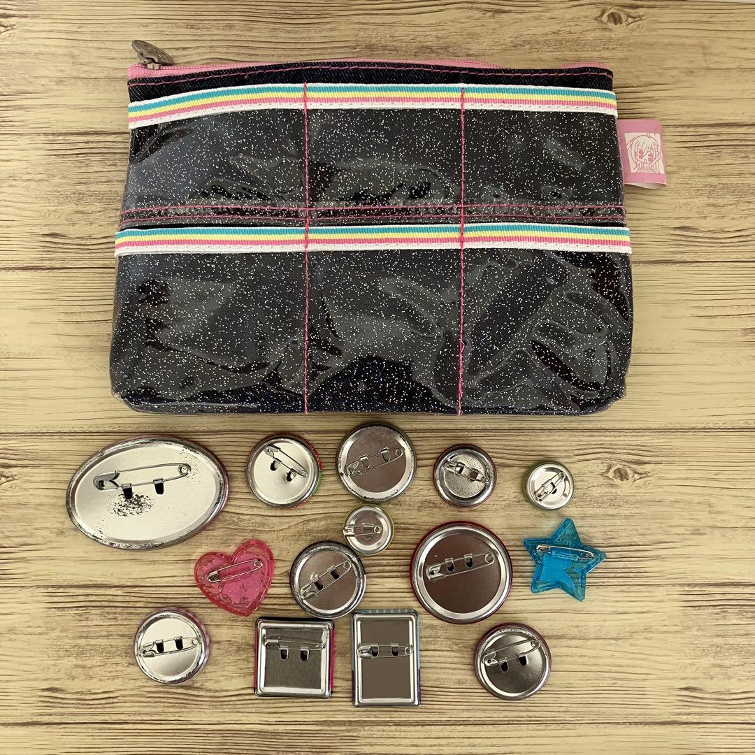 ちゃおキャラバッジ&ポーチと平成レトロ缶バッジまとめ売り