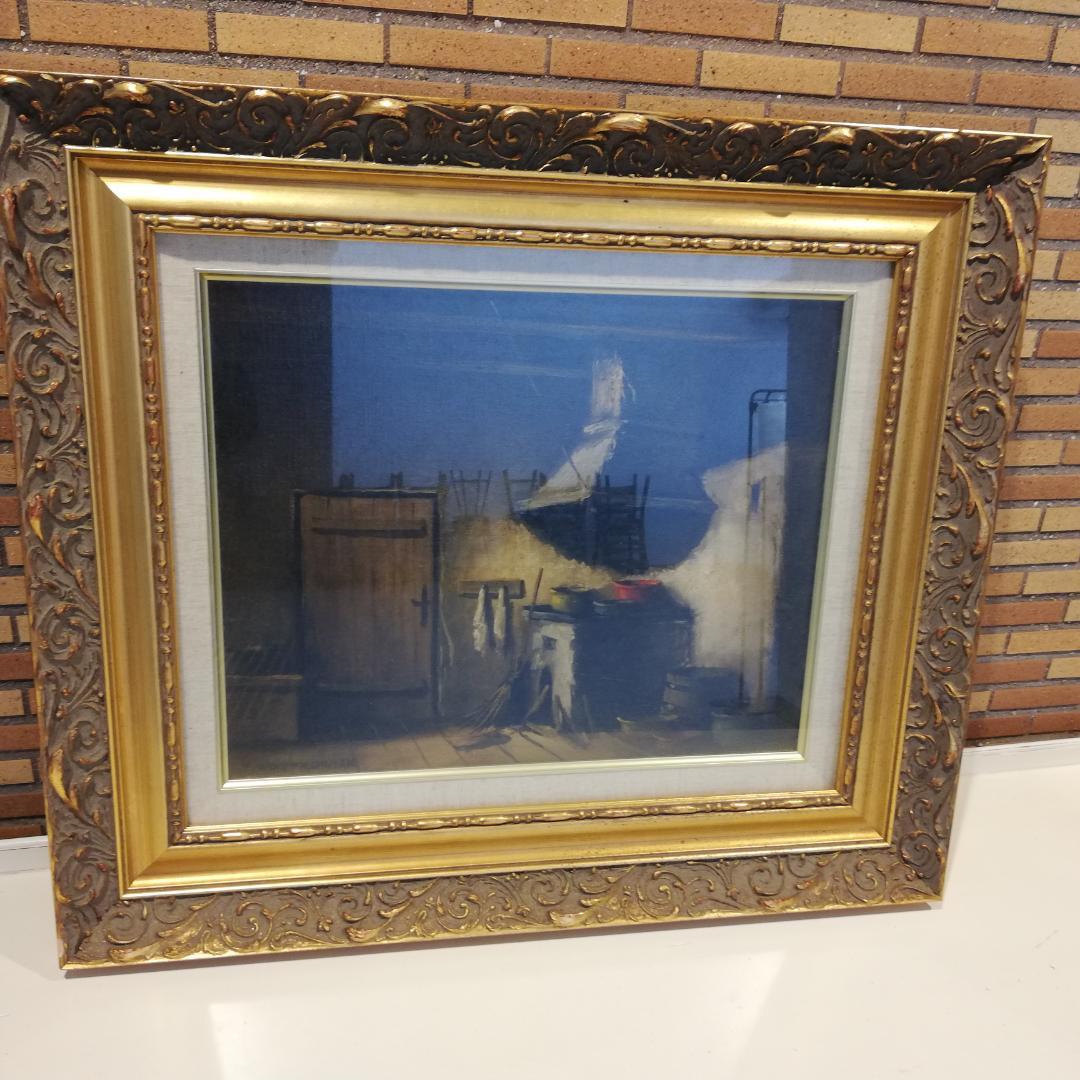 スプリングセール希少♠Jarosław Wojtkowiak 油彩「台所」