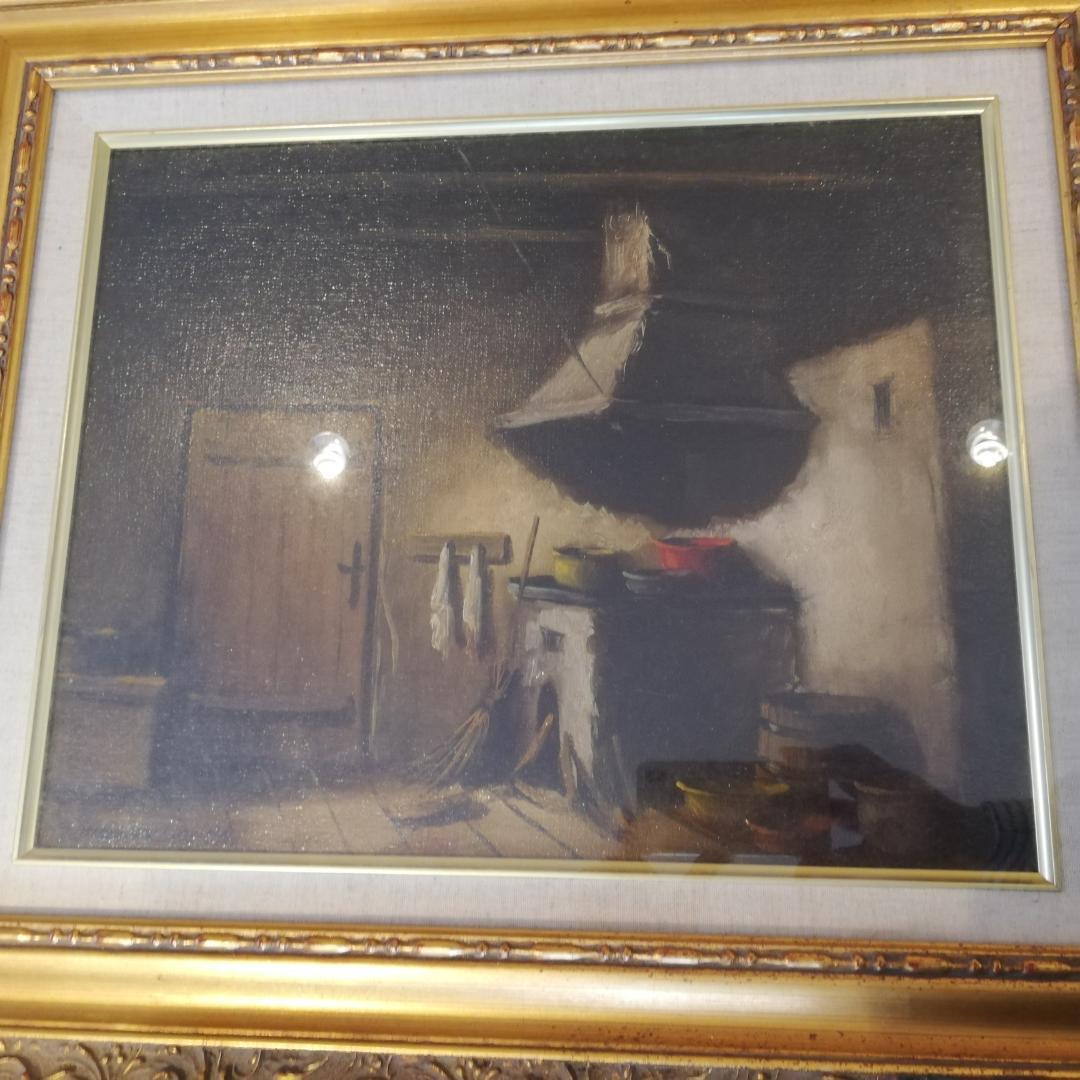 スプリングセール希少♠Jarosław Wojtkowiak 油彩「台所」