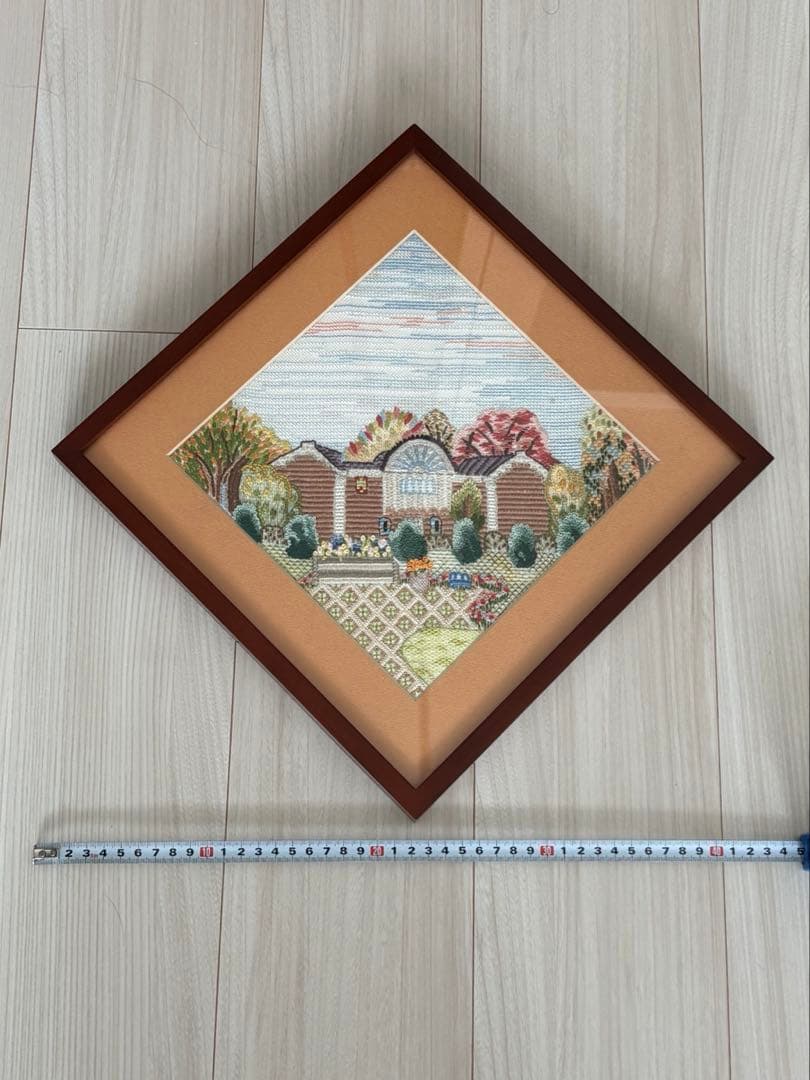 フランス刺繍　額装　ハンドメイド