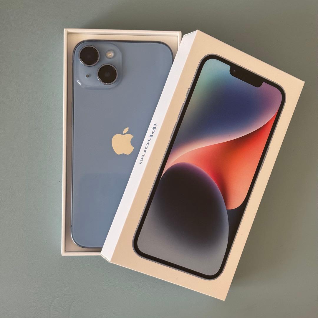 【最終値下げ】iPhone14 512GBブルー/SIMフリー/箱ケーブル付