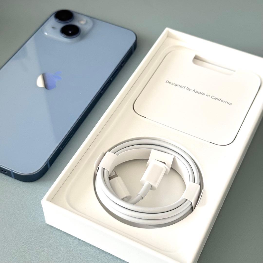 【最終値下げ】iPhone14 512GBブルー/SIMフリー/箱ケーブル付