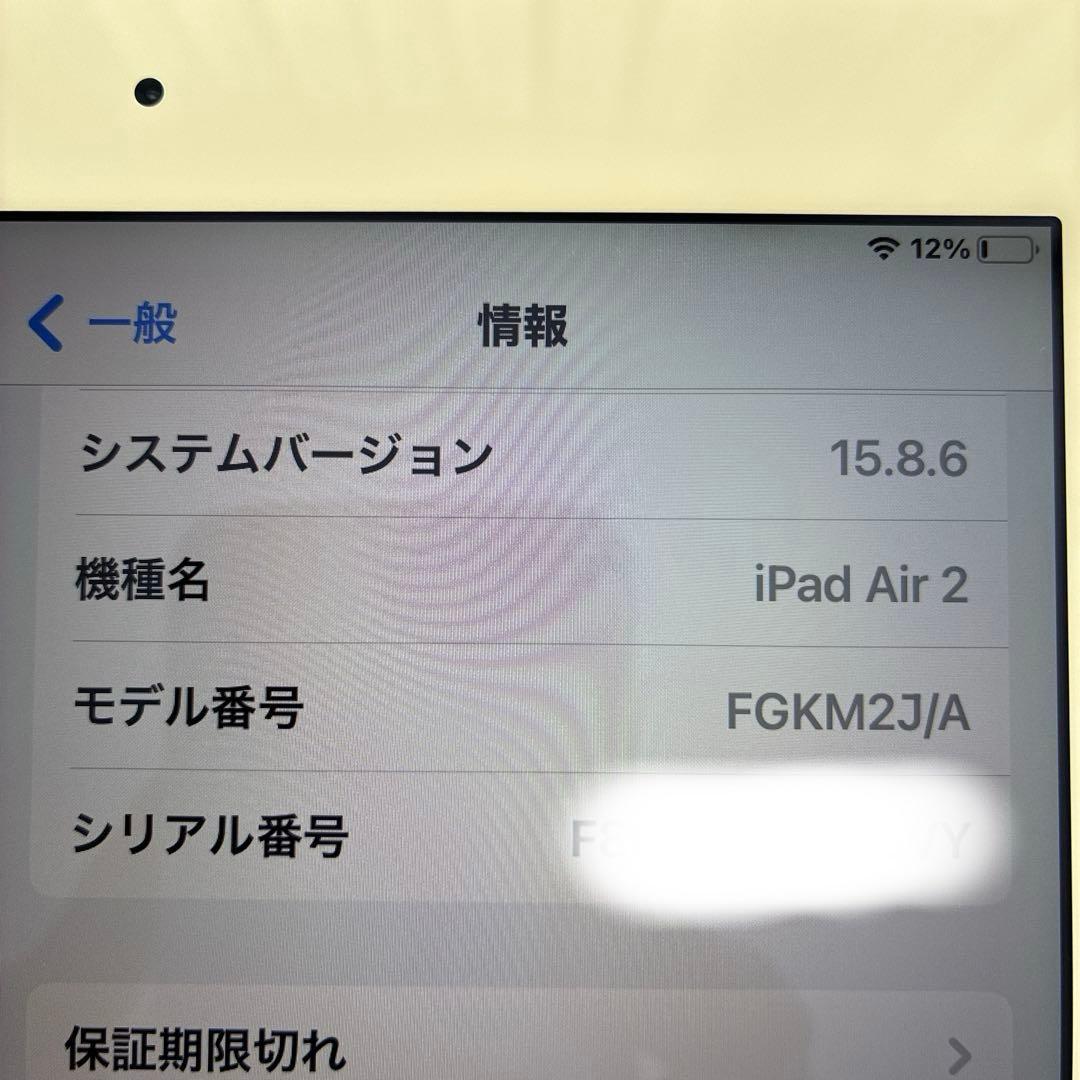 iPad Air2 Wi-Fi 64GB シルバー本体のみ　完動品