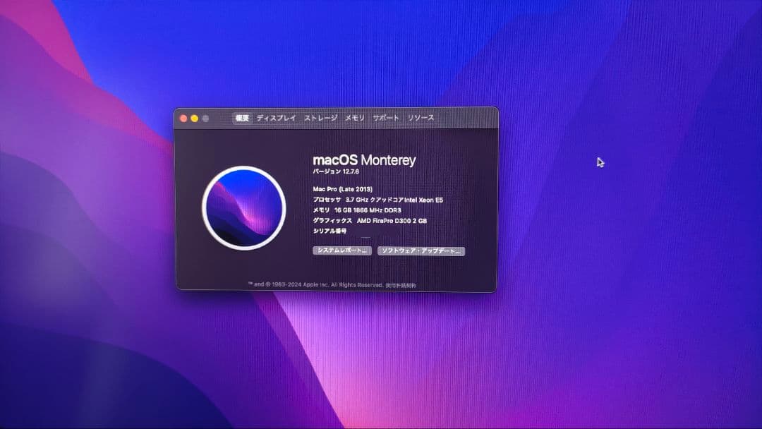 Apple Mac Pro (ブラック) 本体と電源ケーブル