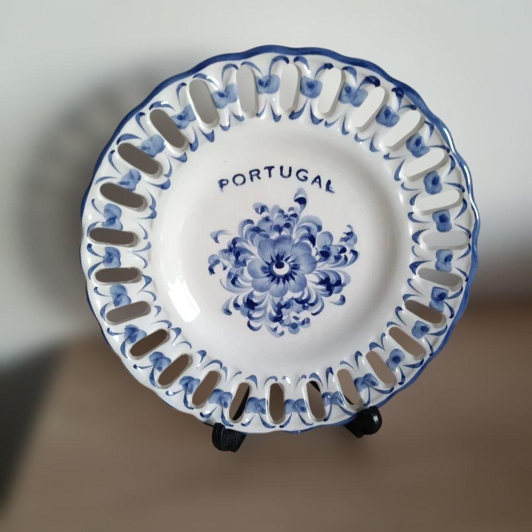 ポルトガル　スペイン　タラベラ陶器　花柄　装飾皿 　壁掛け　3枚セット