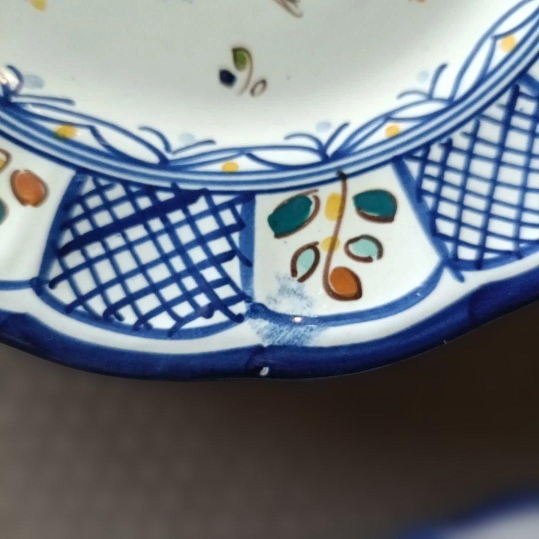 ポルトガル　スペイン　タラベラ陶器　花柄　装飾皿 　壁掛け　3枚セット