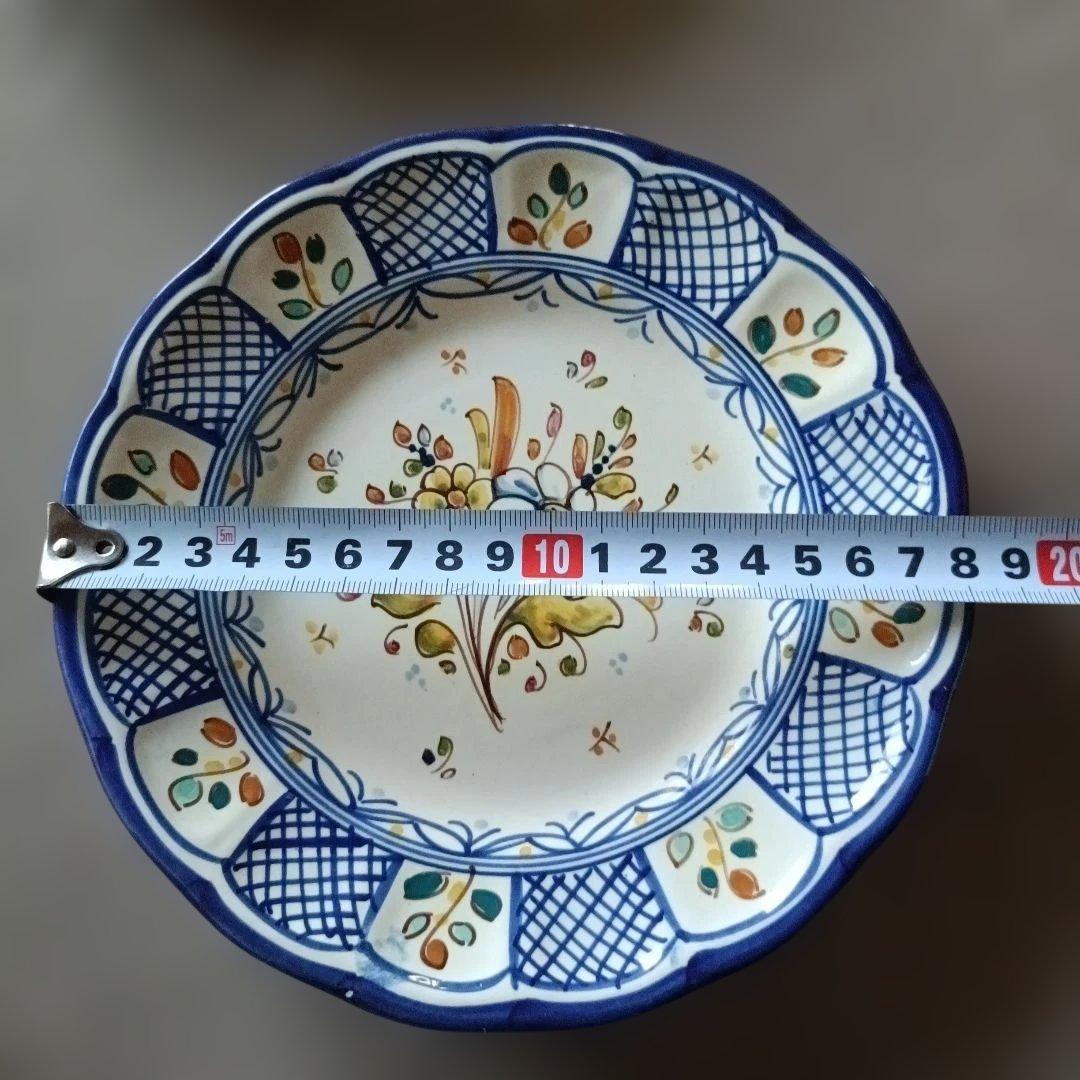 ポルトガル　スペイン　タラベラ陶器　花柄　装飾皿 　壁掛け　3枚セット