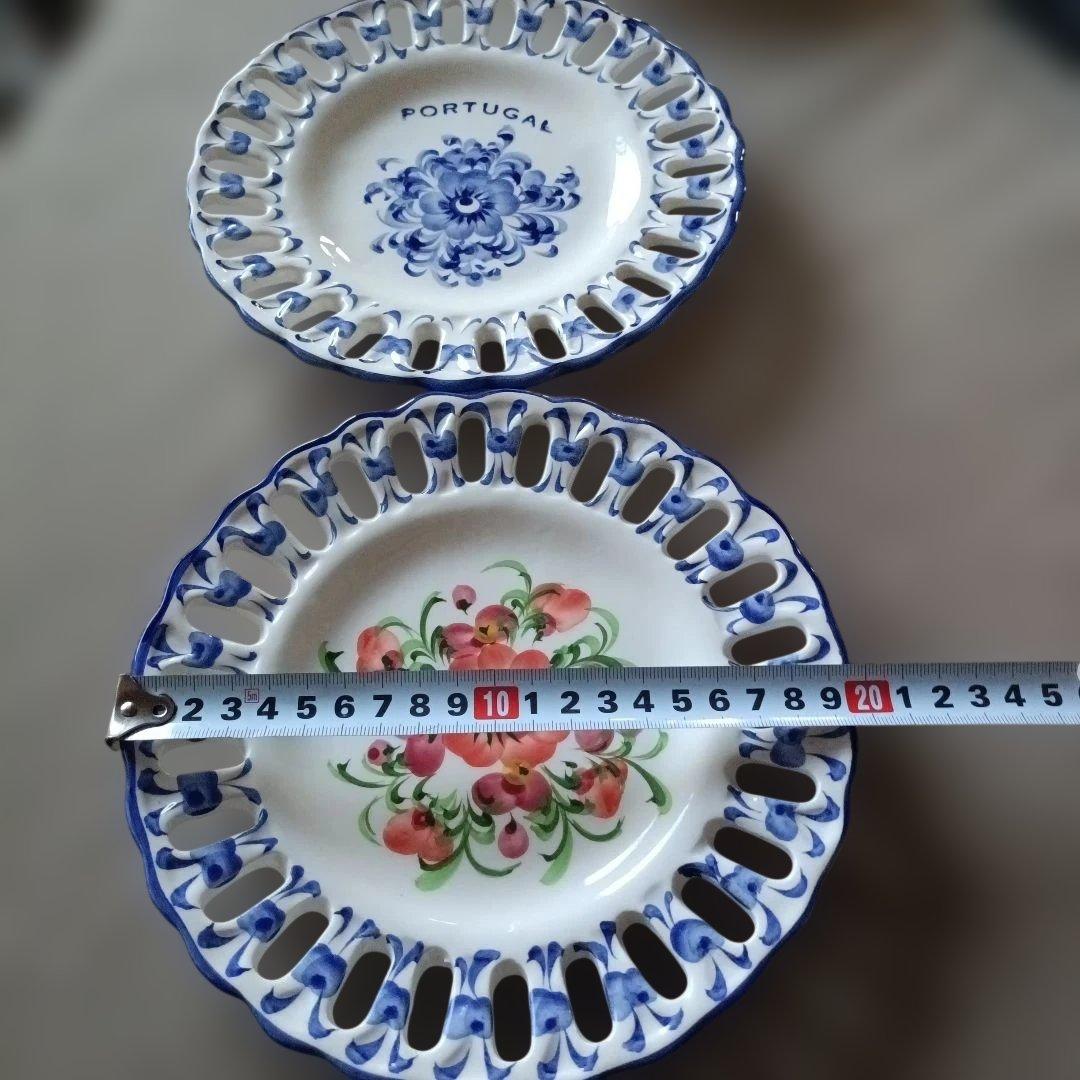 ポルトガル　スペイン　タラベラ陶器　花柄　装飾皿 　壁掛け　3枚セット