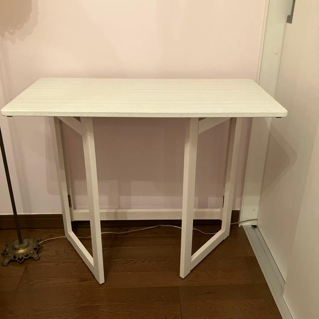 【美品】木製折りたたみデスク　ホワイト