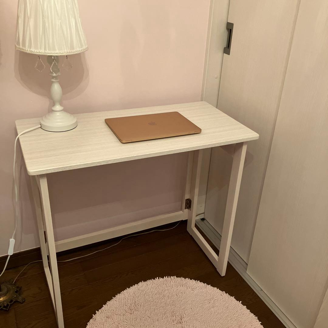 【美品】木製折りたたみデスク　ホワイト