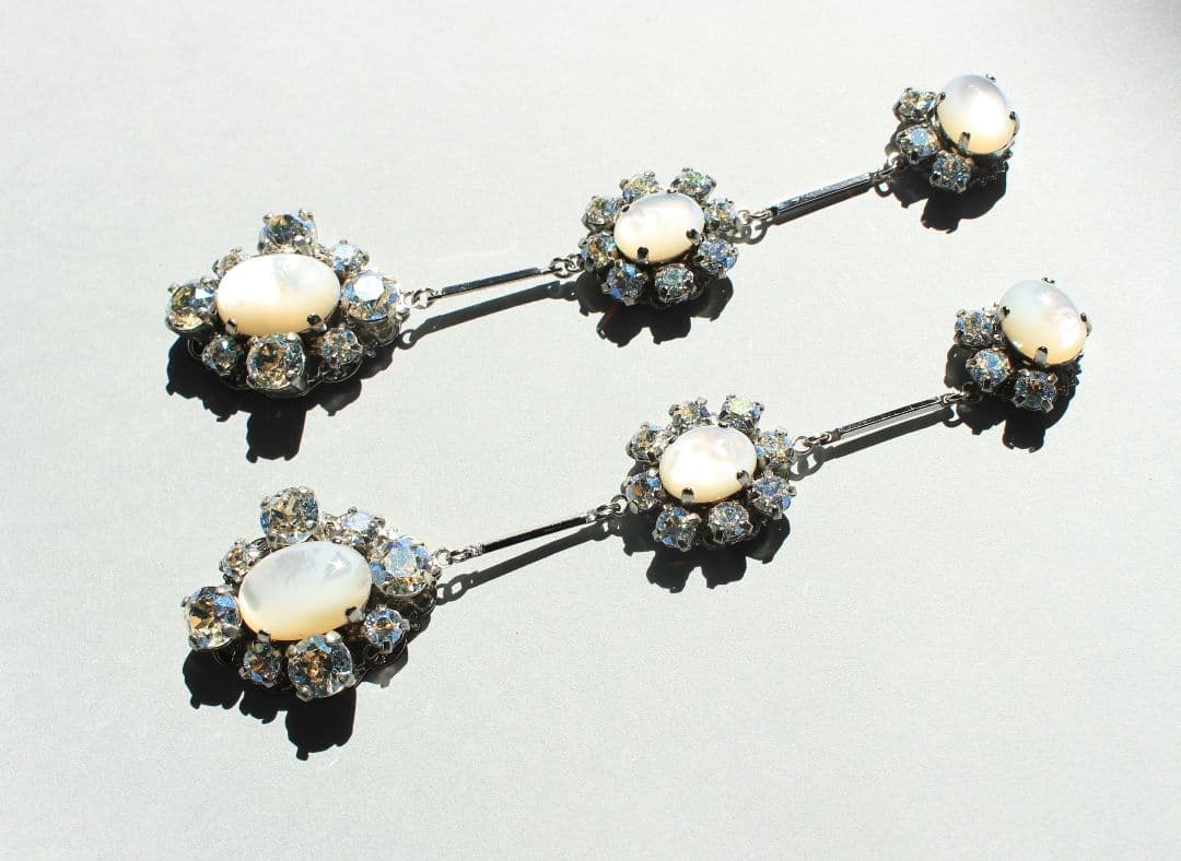 囲みシリーズ ロング ブライダル ウェディング アクセサリー 白蝶貝