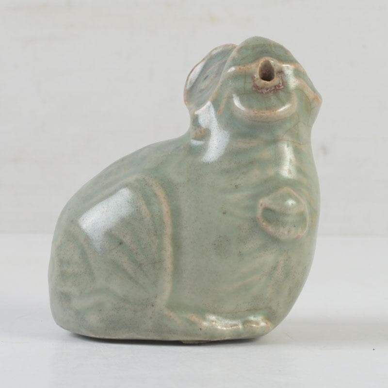 中国　龍泉窯　青磁　神獣　水滴　水注　時代箱　V　9991