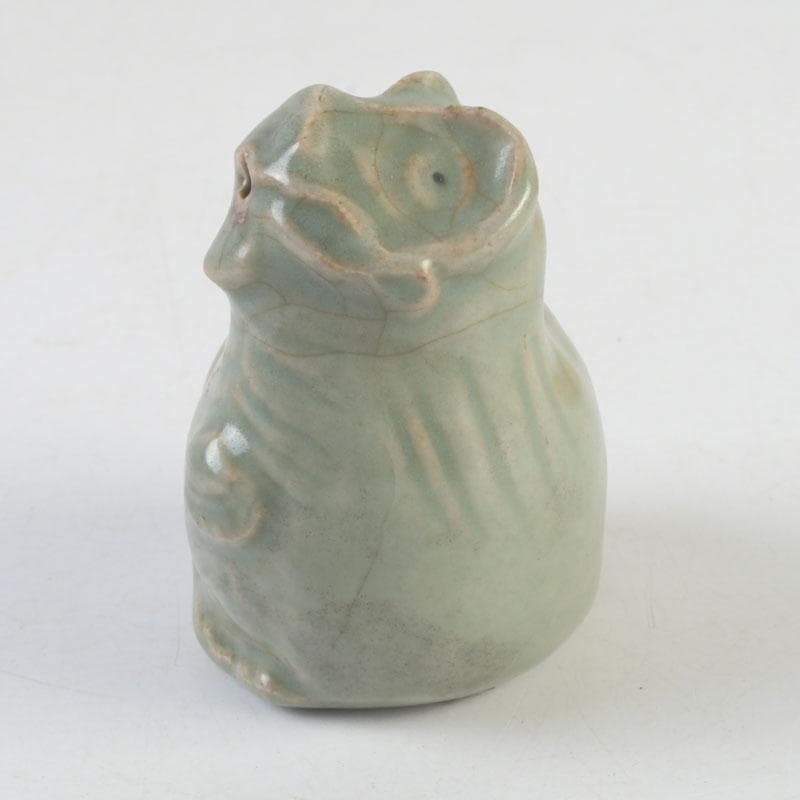 中国　龍泉窯　青磁　神獣　水滴　水注　時代箱　V　9991