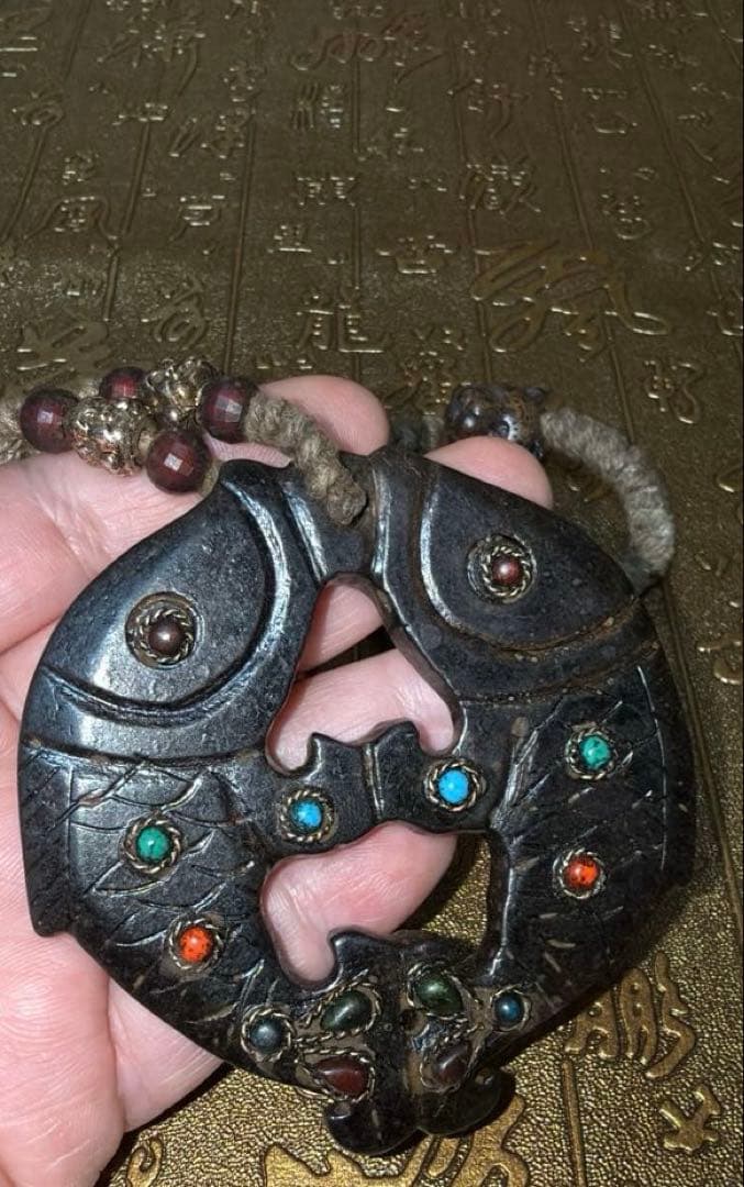 チベットお守り トクチャ タシタゲ セルニャ 八吉祥 双魚 壁飾り 輪廻 魔除け