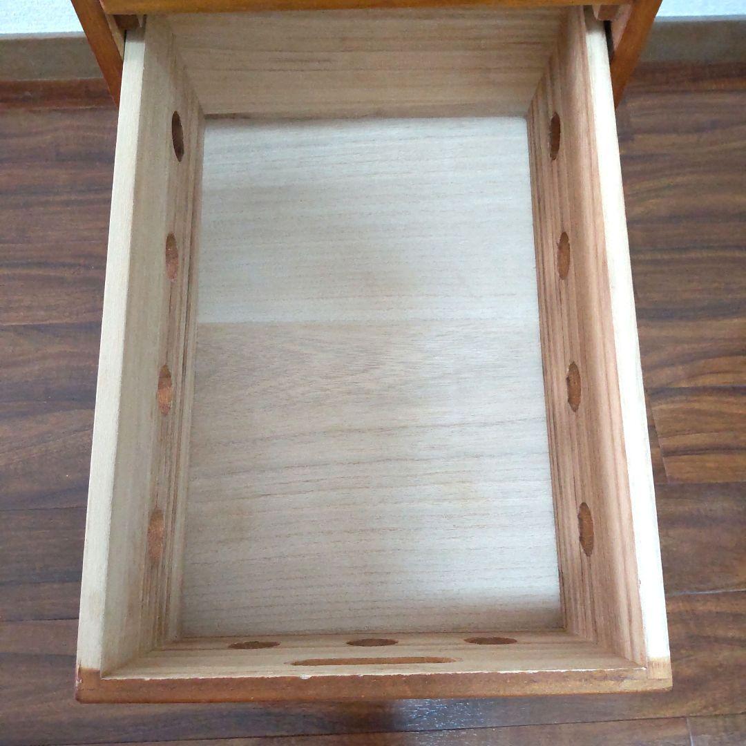 山善　木製キッチンワゴン 4段引き出し　キャスター付　ストッカー YAMAZEN