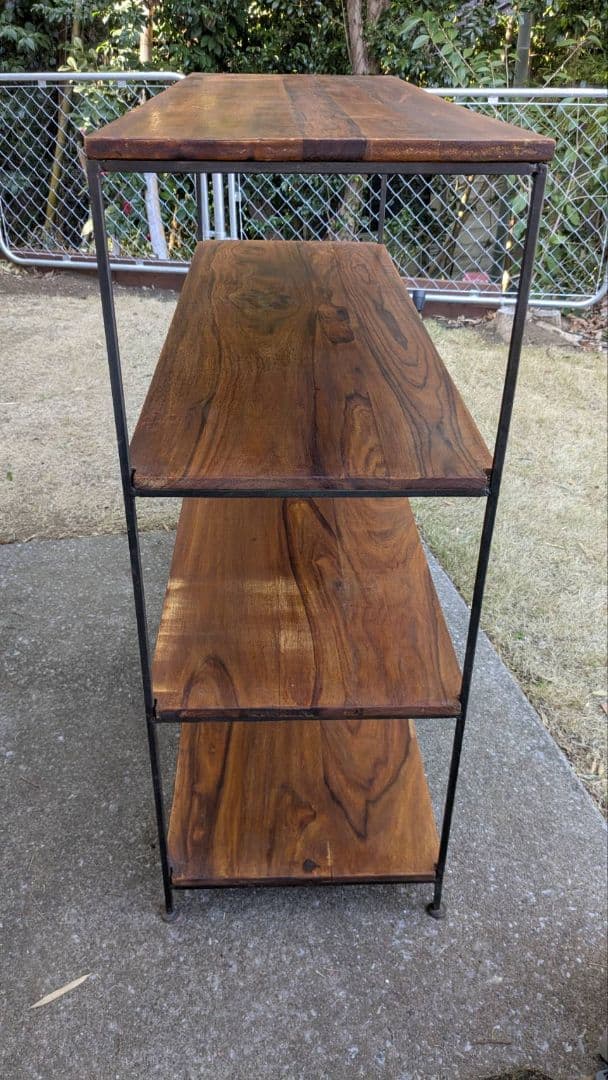 アイアン&ウッド4段シェルフ