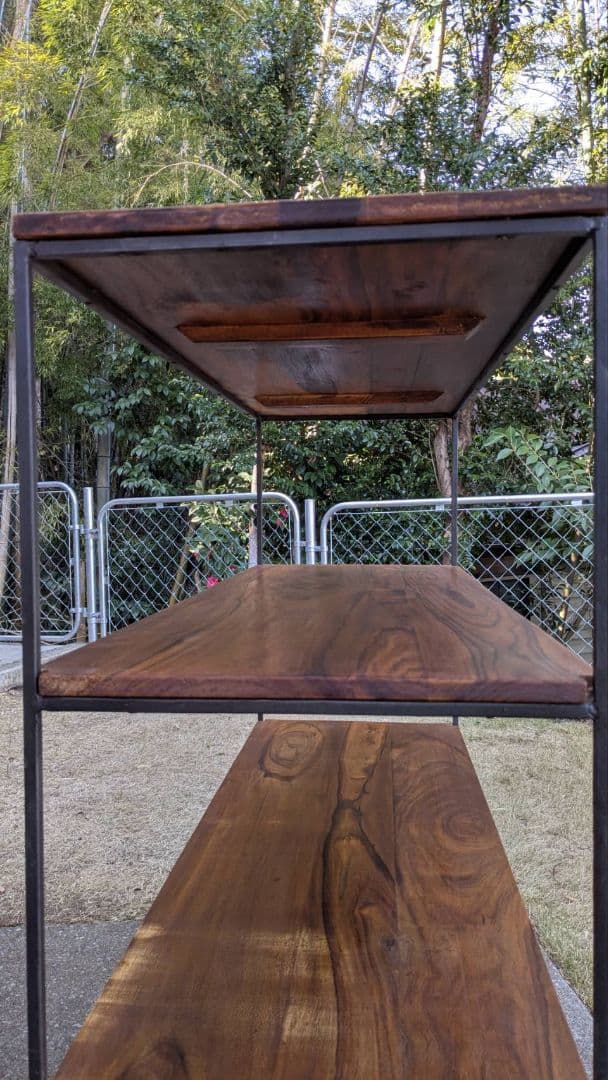 アイアン&ウッド4段シェルフ