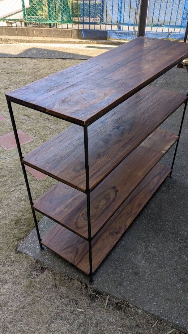 アイアン&ウッド4段シェルフ